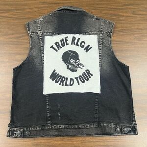 Black Denim True Religion World Tour Vest